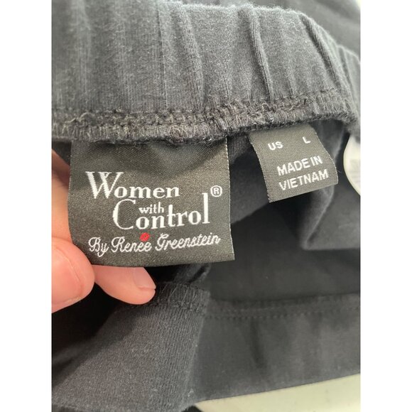 Women with Control Regular Set of 2 86/14 Slim Leg Pants Size Large Ecru Black - Picture 4 of 7